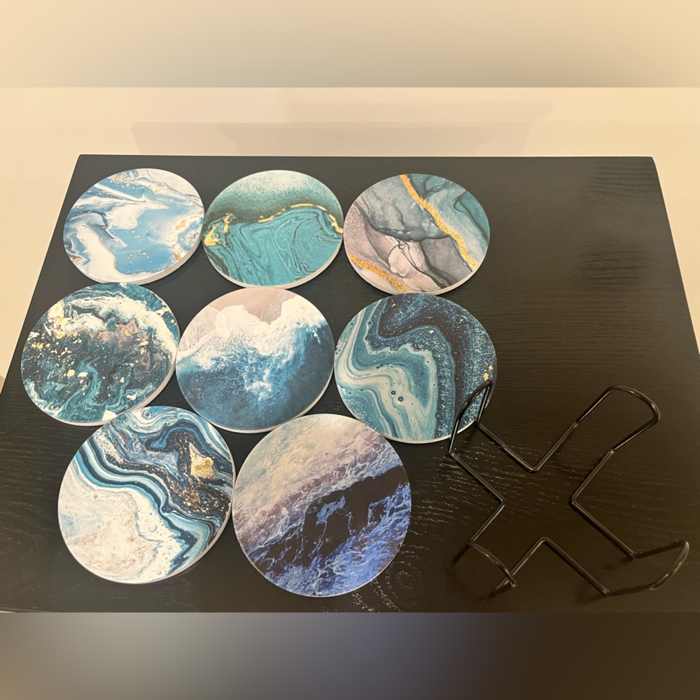 Ceramic Coasters Ocean Pattern